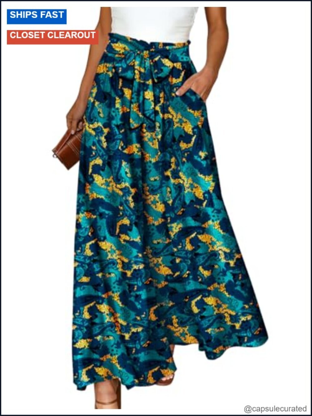 Women Wide Leg Palazzo Pants with Pockets Flowy Boho Trousers